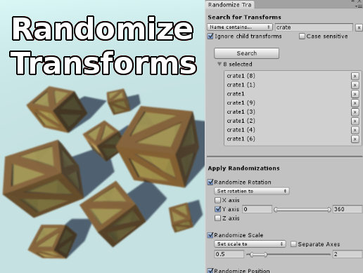 Randomize Transforms on the Unity Asset Store